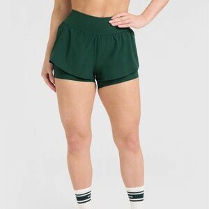 NWOT Unified Double Layer Short - Racing Green, sz M